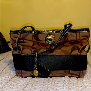 Coach black and brown purse